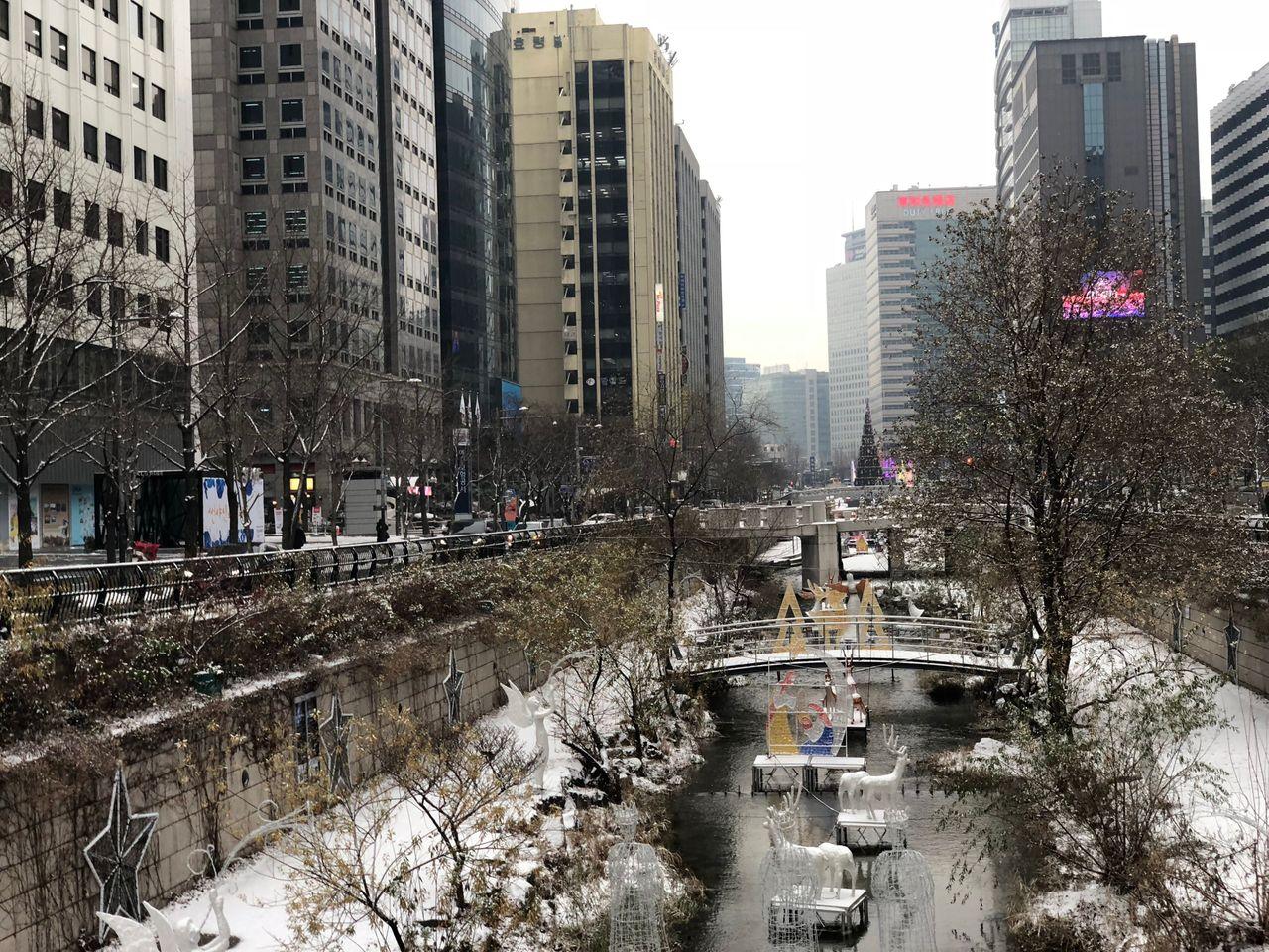 2025, christmas, lights, festival, beautiful, romantic, holiday, happy new year, 2025, lanterns, angels, heart, stream, cheonggyecheon, seoul, korea, jonggak